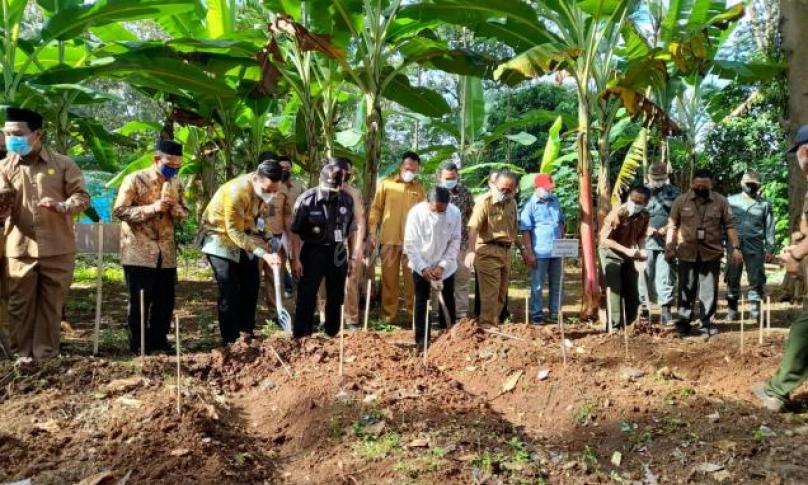 Bupati Kendal saat mengunjungi petani Porang yang lagi panen, di Desa Sidomakmur Kaliwungu Selatan Kendal, Senin (14/6/2021