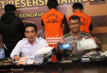 Polda Bengkulu konferensi pers tangkapan sabu 1,2kg 