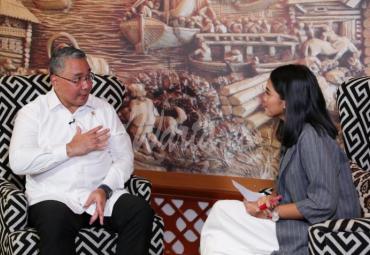 Menteri Desa, PDT dan Transmigrasi, Eko Putro Sandjojo saat menyampaikan capaian kinerja Kementerian Desa, PDT dan Transmigrasi dalam kurun waktu 4 tahun pemerintahan Jokowi-JK di Jakarta, Senin (1/4/2019). Foto: Matin/Kemendes PDTT