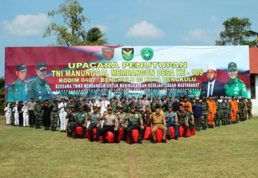 Penutupan Program TMMD di Kecamatan Kampung Melayu Kota Bengkulu, Kamis (8/8)