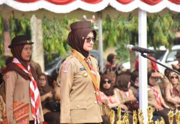 Bupati Luwu Utara, Indah P Indriani Irup upacara HUT Pramuka ke-58