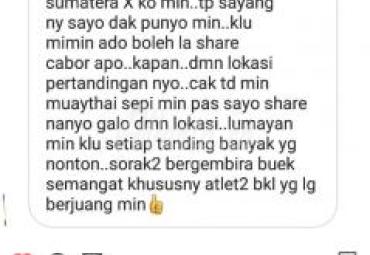 Keluhan salah satu netizen ke medsos soal minnya informasi seputaran Porwil di Bengkulu