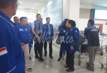 Kedatangan AHY di Bandara Fatmawati Bengkulu, Selasa (21/1/2029).