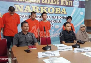 Perss Release tangkapan jaringan narkoba BNNP Bengkulu.