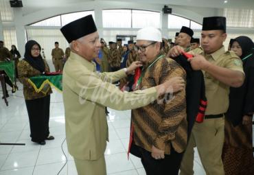 Pelantikan Bai'at Dewan MTQ se- Kabupaten Asahan, Senin (10/2/20).