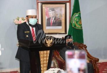 Walikota Bengkulu saat membacakan LKPJ tahun 2019.