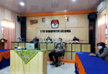 Komisi Pemilihan Umum (KPU) Kabupaten Seluma mengikuti Rakor bersama KPU provinsi Bengkulu secara Virtual.