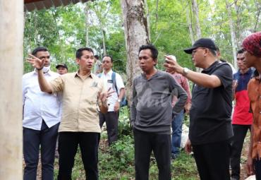 Gubernur Bengkulu, Dr. H. Rohidin Mersyah saat meninjau lokasi pabrik dan peternakan.