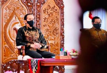 Presiden saat memberikan sambutan dalam acara Aksi Nasional Pencegahan Korupsi melalui konferensi video dari Istana Kepresidenan Bogor, Jawa Barat, Rabu (26/08/2020)