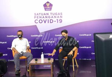 talkshow bertema “Covid-19 dalam Foto” di Satuan Tugas Penanganan Covid-19 Gedung BNPB Jakarta, Sabtu (19/9) pagi