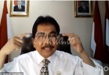 Direktur Jenderal Informasi dan Komunikasi Publik Kementerian Komunikasi dan Informatika, Widodo Muktiyo ketika membuka Bimbingan Teknis (Bimtek) "Jarkom: Teknik Menulis Berita Online" dari Jakarta, Senin (12/10/2020).