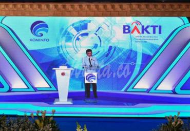 Menteri Komunikasi dan Informatika, Johnny G. Plate memberikan sambutan saat Pembukaan Kompetisi TIK Nasional untuk Disabilitas, di Museum Nasional, Jakarta, Jum'at (27/11/2020). - (AYH)