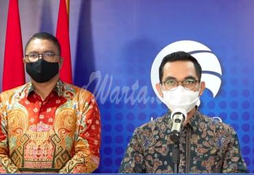 Juru Bicara Kementerian Kominfo Dedi Permadi dalam Konferensi Pers secara virtual dari Press Room Kementerian Kominfo, Jakarta, Rabu (18/11/2020).