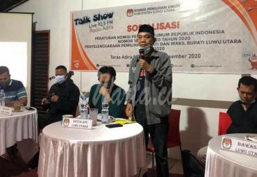 Jelang Pilkada, KPU Lutra Sosialisasi PKPU RI Nomor 18 Tahun 2020