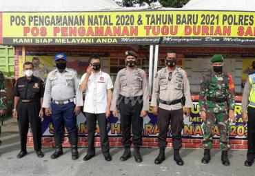 Kapolsek Sabbang Kontrol Pospam Ops Lilin di Tugu Durian