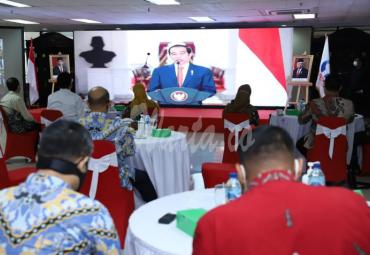 Presiden dalam acara Peluncuran Laporan Tahunan Ombudsman RI Tahun 2020, di Jakarta