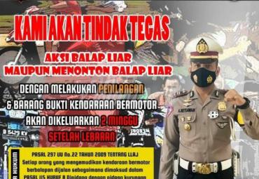 Polres Rejang Lebong Akan Tahan Kendaraan yang Dipakai Balap Liar