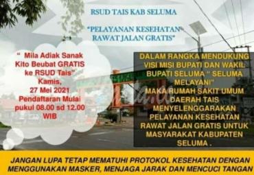 RSUD Tais Buka Pelayanan Rawat Jalan Gratis Satu Hari