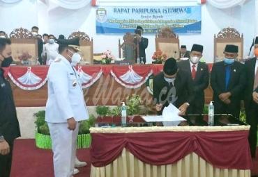 Paripurna Istimewa, Bupati Erwin Siap Bersinergi dengan DPRD. Foto: Kominfo