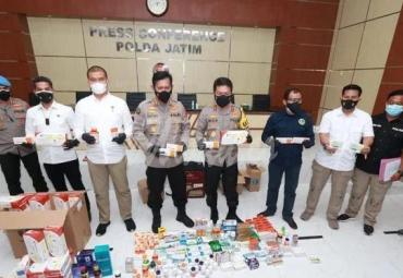 Polda Jatim Berhasil Amankan Obat dan Vitamin yang Dijual Ilegal